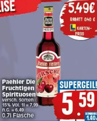 Elli Markt Paehler Die Fruchtigen Spirituosen 0,7 L Flasche Angebot