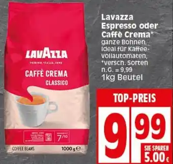 Elli Markt Lavazza Espresso oder Caffè Crema 1kg Beutel Angebot