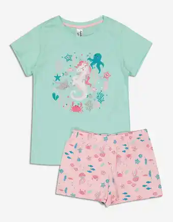 Takko Fashion Mädchen pyjama set aus shirt und shorts - glitzerprint Angebot