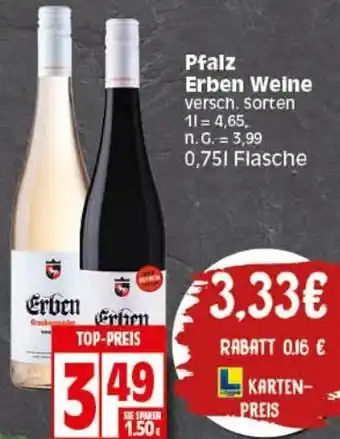 Elli Markt Pfalz Erben Weine 0,75 L Flasche Angebot