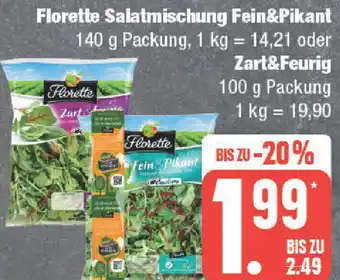 Marktkauf Florette Salatmischung Fein&Pikant 140 g oder Zart&Feurig 100 g Packung Angebot