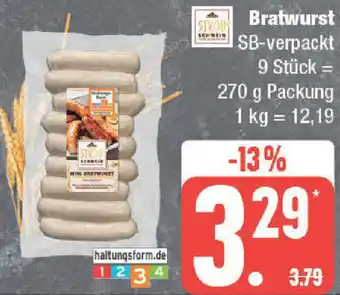 Marktkauf STROH SCHWEIN Bratwurst 270 g Packung Angebot