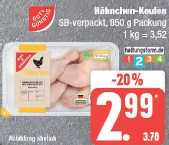 Marktkauf Gut & Günstig Hähnchen-Keulen 850 g Packung Angebot