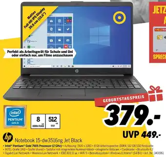 MEDIMAX hp Notebook 15-dw3516ng Jet Black Angebot