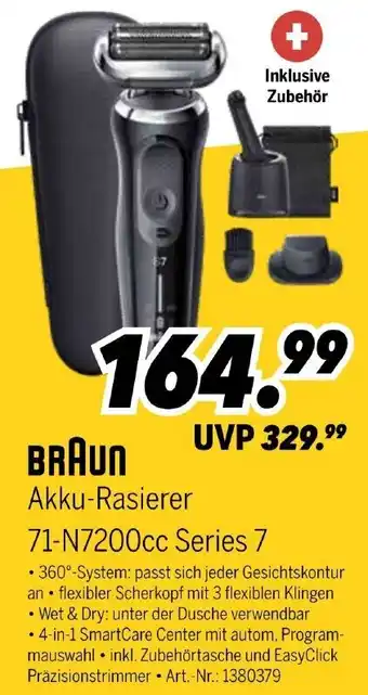 MEDIMAX BRAUN Akku-Rasierer 71-N7200cc Series 7 Angebot
