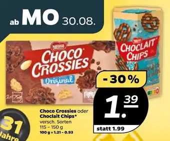 NETTO Choco Crossies oder Choclait Chips 115-150g Angebot