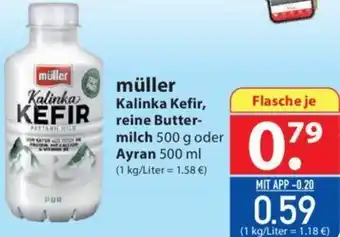 Famila Nord Ost müller Kalinka Kefir, reine Butter-milch 500 g oder Ayran 500 ml Angebot