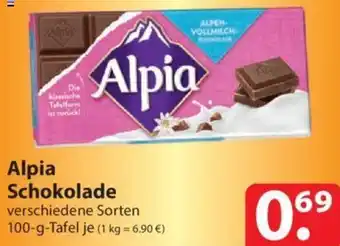 Famila Nord Ost Alpia Schokolade 100-g-Tafel Angebot