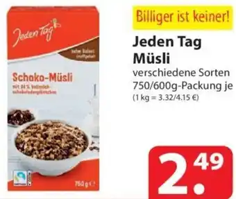 Famila Nord Ost Jeden Tag Müsli 750/600 g Packung Angebot