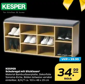 NETTO Kesper Schuhregal mit Sitzkissen Angebot