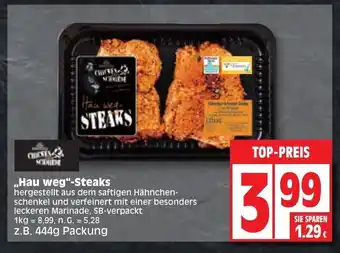 Edeka ,,Hau weg"-Steaks 444g Angebot