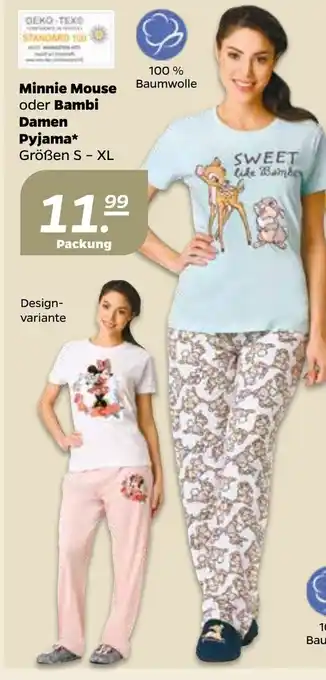 NETTO Minnie Mouse oder Bambi Damen Pyjama Angebot