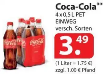 Famila Nord Ost Coca-Cola 4x0,5 L PET EINWEG Angebot