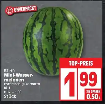 Edeka Mini-Wasser-melonen rotfleischig/kernarm Angebot