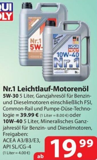 Famila Nord Ost LIQUI MOLY Nr.1 Leichtlauf-Motorenöl 5W-30 Angebot