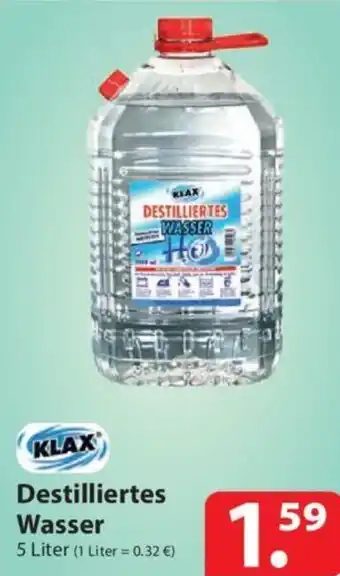 Famila Nord Ost KLAX Destilliertes Wasser 5 Liter Angebot