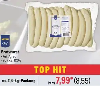 METRO METRO Chef Bratwurst ca. 2,4-kg-Packung Angebot