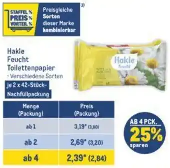 METRO Hakle Feucht Toilettenpapier 2 x 42-Stück Nachfüllpackung Angebot