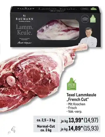 METRO BAUMANN Texel Lammkeule ,,French Cut" ca. 2,5 - 3 kg Angebot