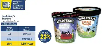 METRO Ben & Jerry's Eiscreme 465-ml-Becher Angebot