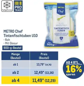 METRO METRO Chef Tintenfischtuben U10, 900-g-Beutel Angebot