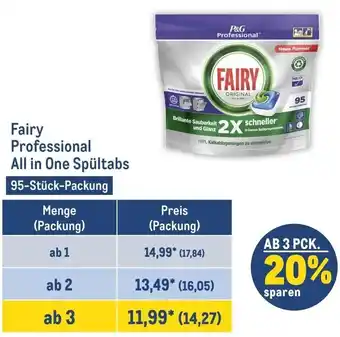 METRO Fairy Professional All in One Spültabs 95-Stück-Packung Angebot