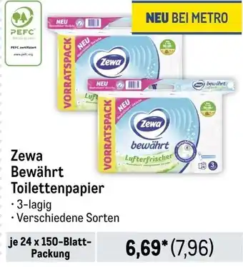 METRO Zewa Bewährt Toilettenpapier 24 x 150-Blatt-Packung Angebot