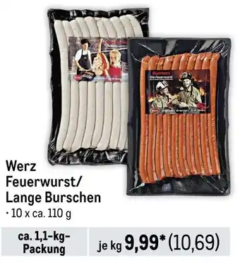 METRO Werz Feuerwurst/ Lange Burschen ca. 1,1-kg Packung Angebot