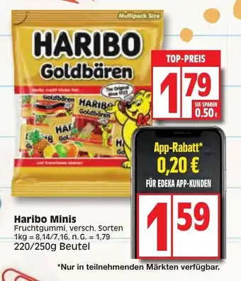 Edeka Haribo Minis Fruchtgummi, 220/250g Beutel Angebot