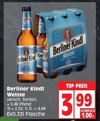 Edeka Berliner Kindl Weisse 6*330ml Angebot