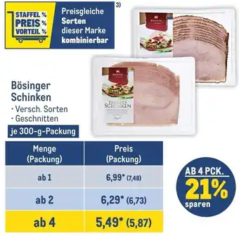 METRO Bösinger Schinken 300-g-Packung Angebot