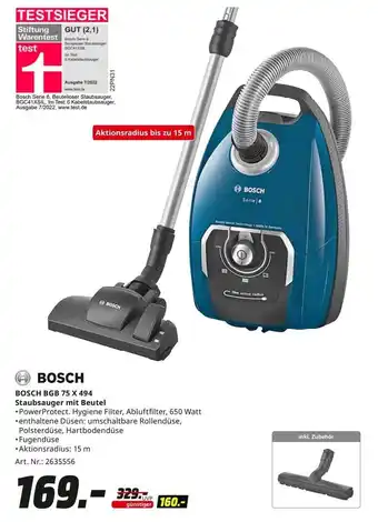 MediaMarkt BOSCH BGB 75 X 494 Staubsauger mit Beutel Angebot