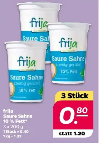 NETTO Frija Saure Sahne 10% Fett 3x200g Angebot