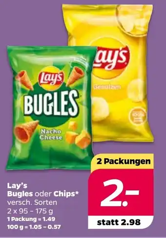 NETTO Lay's Bugles oder Chips 2x95-175g Angebot