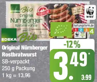 Edeka EDEKA Bio Original Nürnberger Rostbratwurst 250 g Packung Angebot