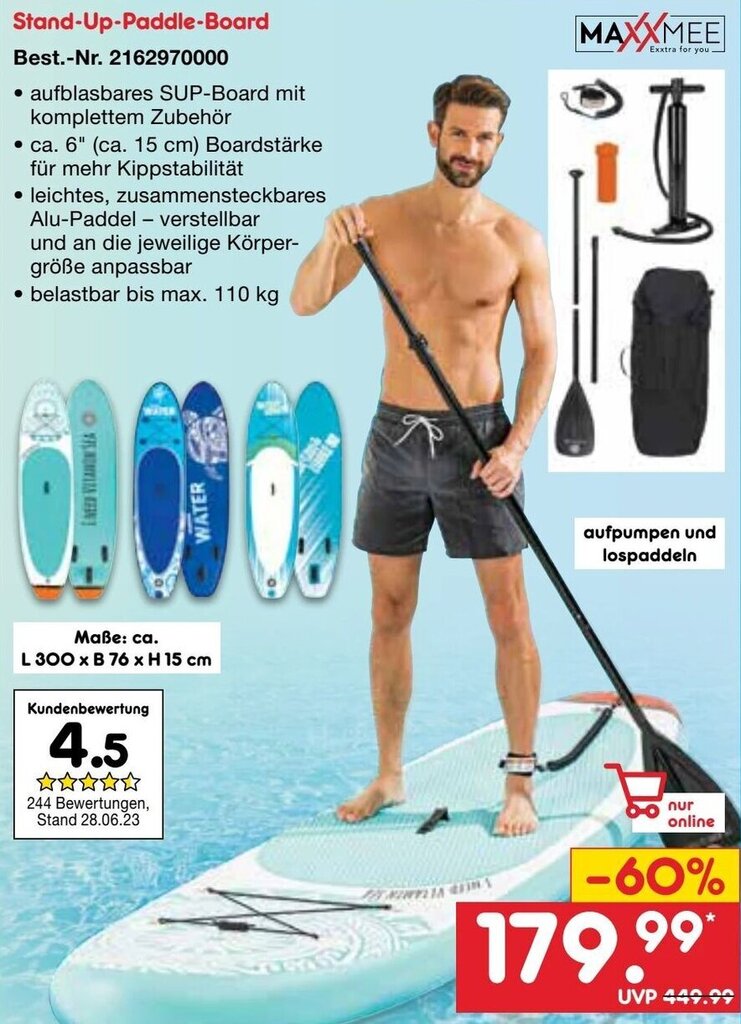 MAXXMEE StandUpPaddleBoard Angebot bei Netto MarkenDiscount