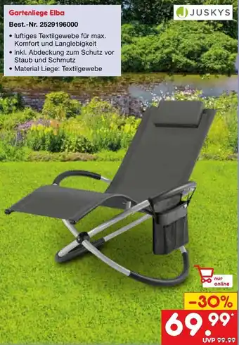 Netto Marken-Discount JUSKYS Gartenliege Elba Angebot