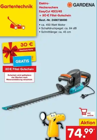 Netto Marken-Discount GARDENA Elektro-Heckenschere EasyCut 420/45 Angebot