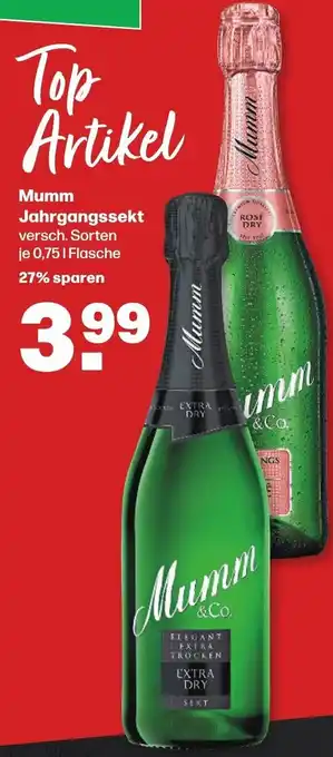 Handelshof Mumm Jahrgangssekt 0,75 L Flasche Angebot