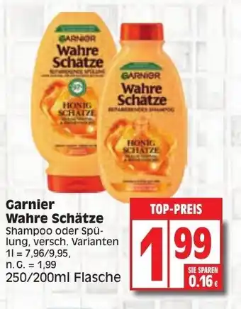 Edeka Garnier Wahre Schätze Shampoo oder Spü-lung, versch. Varianten 250/200ml Angebot