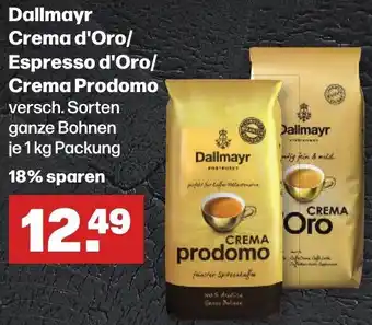 Handelshof Dallmayr Crema d'Oro/ Espresso d'Oro/ Crema Prodomo 1 kg Packung Angebot