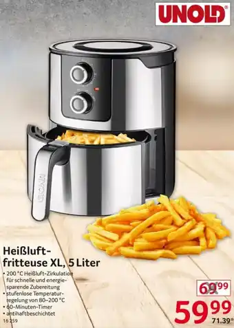 Selgros UNOLD Heißluftfritteuse XL, 5 Liter Angebot