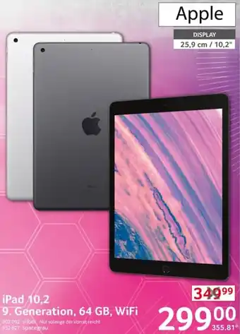 Selgros Apple iPad 10,2 9. Generation, 64 GB, WiFi Angebot