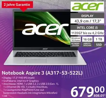 Selgros Notebook Aspire 3 (A317-53-522L) Angebot