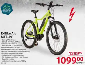 Selgros SPRICK CYCLE E-Bike Alu MTB 29" Angebot