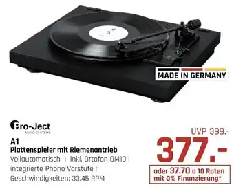 Hirsch und Ille Pro-Ject A1 Plattenspieler mit Riemenantrieb Angebot