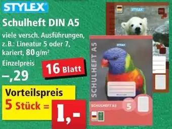 Thomas Philipps STYLEX Schulheft DIN A5 Angebot