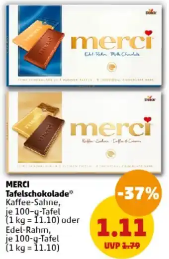 PENNY MERCI Tafelschokolade 100 g Tafel Angebot