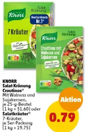 PENNY KNORR Salat Krönung Croutinos 25 g Beutel oder Salatkräuter 5er Packung Angebot