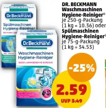 PENNY DR. BECKMANN Waschmaschinen Hygiene-Reiniger 250 g oder Spülmaschinen Hygiene-Reiniger 75-g-Packung Angebot